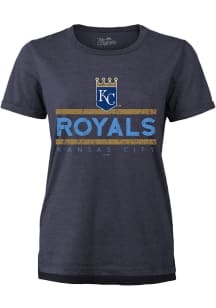 Kansas City Royals Womens Navy Blue Boyfriend Short Sleeve T-Shirt