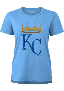 Kansas City Royals Womens Light Blue Boyfriend Short Sleeve T-Shirt