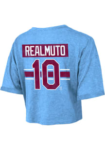 JT Realmuto Philadelphia Phillies Womens Light Blue Hard Hit Player T-Shirt