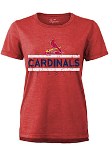 St Louis Cardinals Womens Red Boyfriend Classic Short Sleeve T-Shirt
