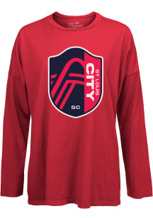 St Louis City SC Womens Red Primary LS Tee