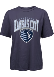 Sporting Kansas City Womens Navy Blue Burple Short Sleeve T-Shirt