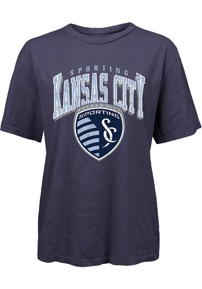 Sporting Kansas City Womens Navy Blue Burple Short Sleeve T-Shirt