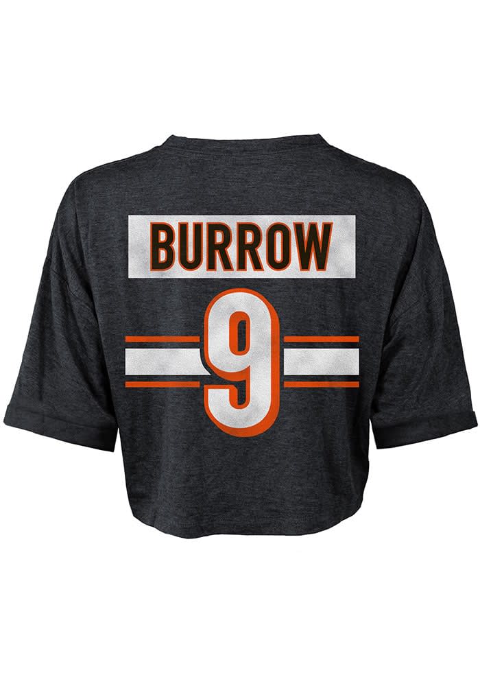 Women's Majestic Threads Joe Burrow Pink Cincinnati Bengals Name & Number  T-Shirt