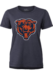 Chicago Bears Womens Navy Blue Secondary Short Sleeve T-Shirt