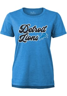 Detroit Lions Womens Blue Funky Town Short Sleeve T-Shirt