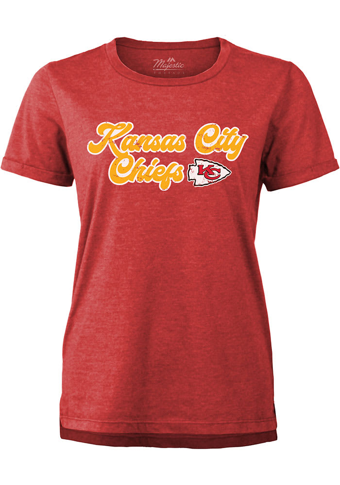 Kansas City Chiefs Womens Red Funky Town Short Sleeve T-Shirt
