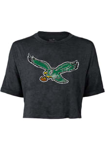 Philadelphia Eagles Womens Black Throwback Short Sleeve T-Shirt