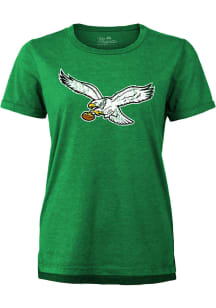 Philadelphia Eagles Womens Kelly Green Throwback Short Sleeve T-Shirt