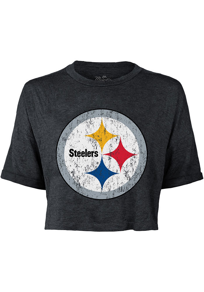 Pittsburgh Steelers Womens Black Primary Short Sleeve T-Shirt