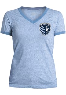 Sporting Kansas City Womens Light Blue Ringer Short Sleeve T-Shirt
