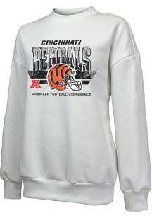 Cincinnati Bengals Womens White Vintage Crew Sweatshirt
