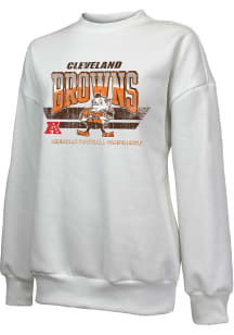 Cleveland Browns Womens White Vintage Crew Sweatshirt