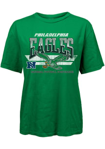 Philadelphia Eagles Womens Kelly Green Vintage Short Sleeve T-Shirt