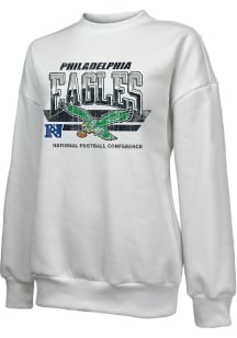 Philadelphia Eagles Womens White Vintage Crew Sweatshirt