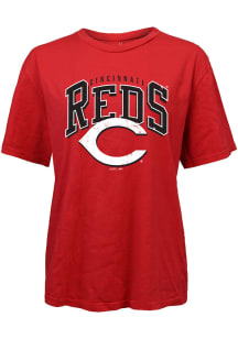 Cincinnati Reds Womens Red Burble Short Sleeve T-Shirt