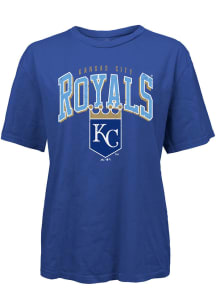 Kansas City Royals Womens Blue Burble Short Sleeve T-Shirt