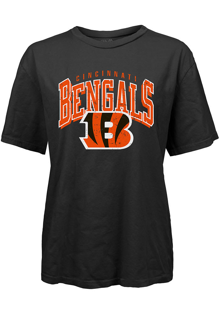 Cincinnati Bengals Womens Black Burble Short Sleeve T-Shirt