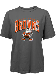 Cleveland Browns Womens Grey Burble Short Sleeve T-Shirt