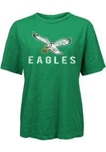 Philadelphia Eagles Womens Kelly Green Wordmark Short Sleeve T-Shirt