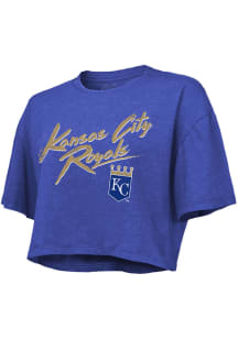 Kansas City Royals Womens Blue Dirty Dribble Short Sleeve T-Shirt