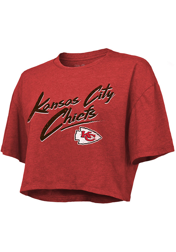 Kansas City Chiefs Womens Red Dirty Dribble Short Sleeve T-Shirt