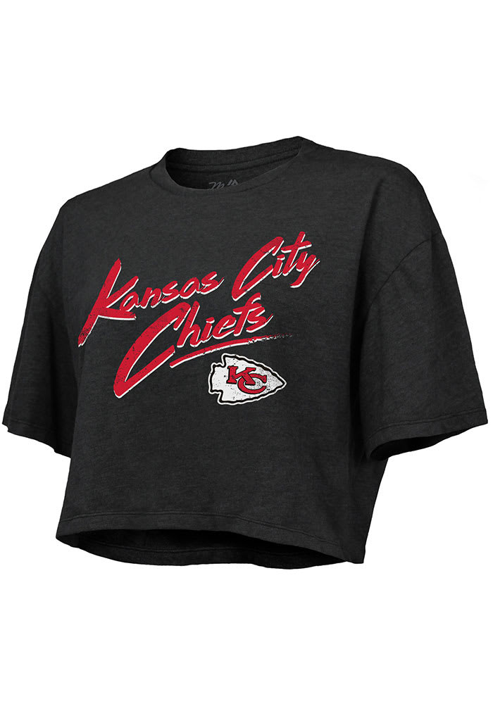 Kansas City Chiefs Womens Black Dirty Dribble Short Sleeve T-Shirt