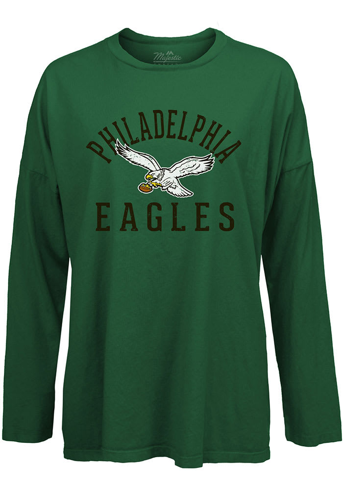 Philadelphia Eagles Womens Kelly Green Inserts LS Tee