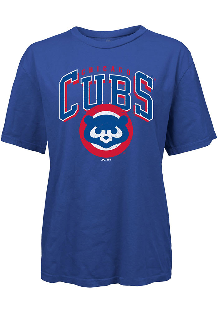 Chicago Cubs Womens Blue Burble Short Sleeve T-Shirt