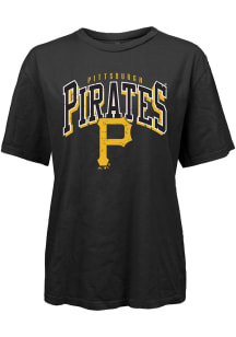 Pittsburgh Pirates Womens Black Burple Short Sleeve T-Shirt