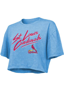 St Louis Cardinals Womens Light Blue Dirty Dribble Short Sleeve T-Shirt