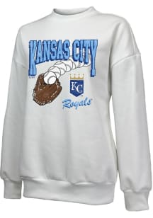 Kansas City Royals Womens White Bank Shot Crew Sweatshirt