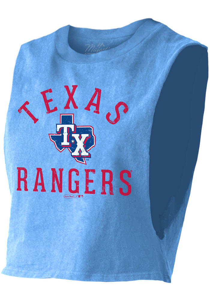 Texas Rangers Womens Light Blue Field Goal Short Sleeve T-Shirt