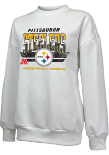 Pittsburgh Steelers Womens White Vintage Crew Sweatshirt