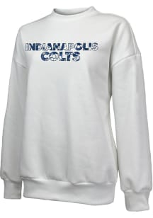 Indianapolis Colts Womens White Floral Crew Sweatshirt