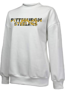 Pittsburgh Steelers Womens White Floral Crew Sweatshirt
