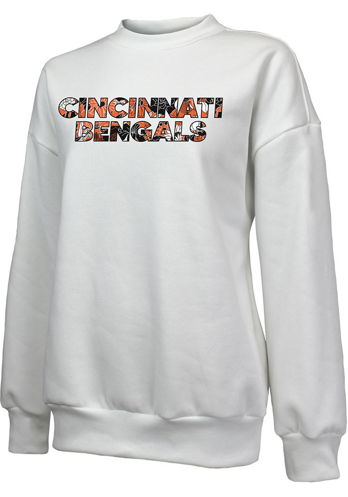 Cincinnati Bengals Womens White Colonnade Crew Sweatshirt