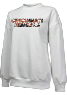 Cincinnati Bengals Womens White Floral Crew Sweatshirt