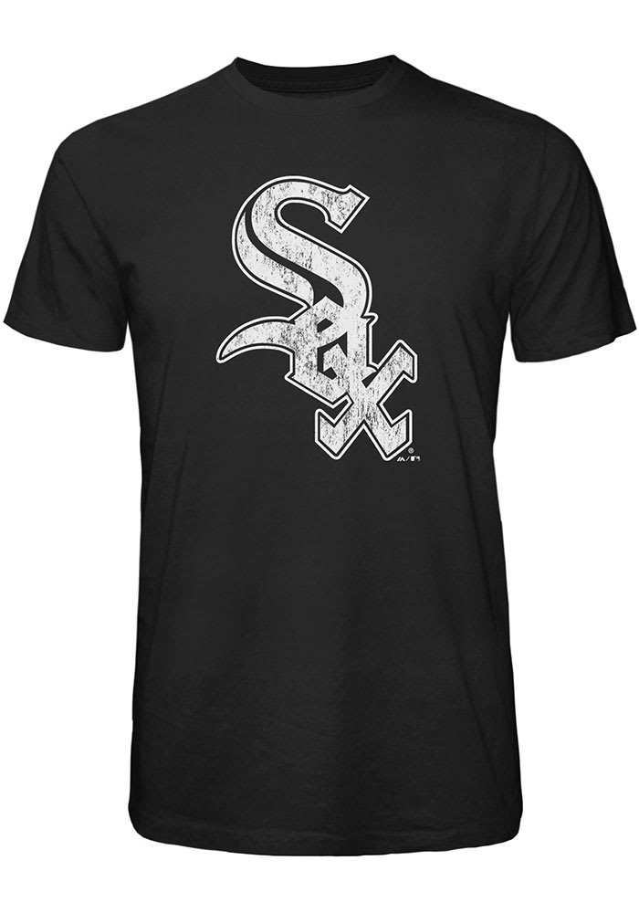 Chicago White Sox Black Primary Logo Short Sleeve Fashion T Shirt