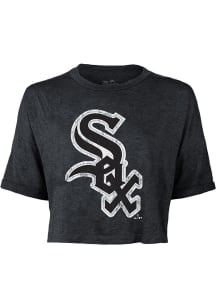 Chicago White Sox Womens Black Alt Logo Short Sleeve T-Shirt
