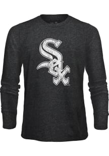 Chicago White Sox Black Primary Logo Long Sleeve Fashion T Shirt