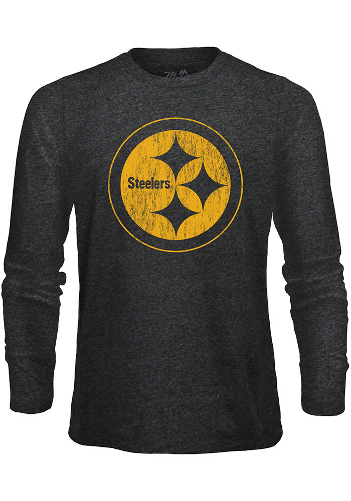 Pittsburgh Steelers Black Primary Logo Long Sleeve Fashion T Shirt
