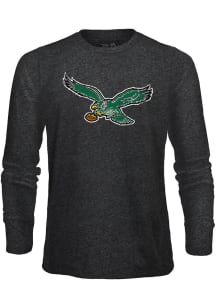 Philadelphia Eagles Black Retro Logo Long Sleeve Fashion T Shirt