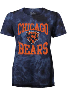 Chicago Bears Womens Navy Blue Tie Dye Short Sleeve T-Shirt