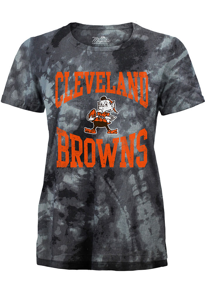 Cleveland Browns Womens Black Tie Dye Short Sleeve T-Shirt