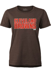 Cleveland Browns Womens Brown Wordmark Short Sleeve T-Shirt
