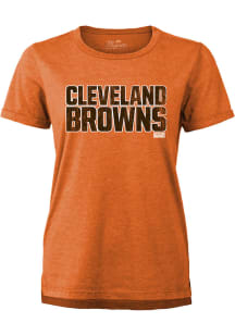 Cleveland Browns Womens Orange Wordmark Short Sleeve T-Shirt