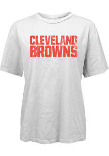 Cleveland Browns Womens White Wordmark Short Sleeve T-Shirt