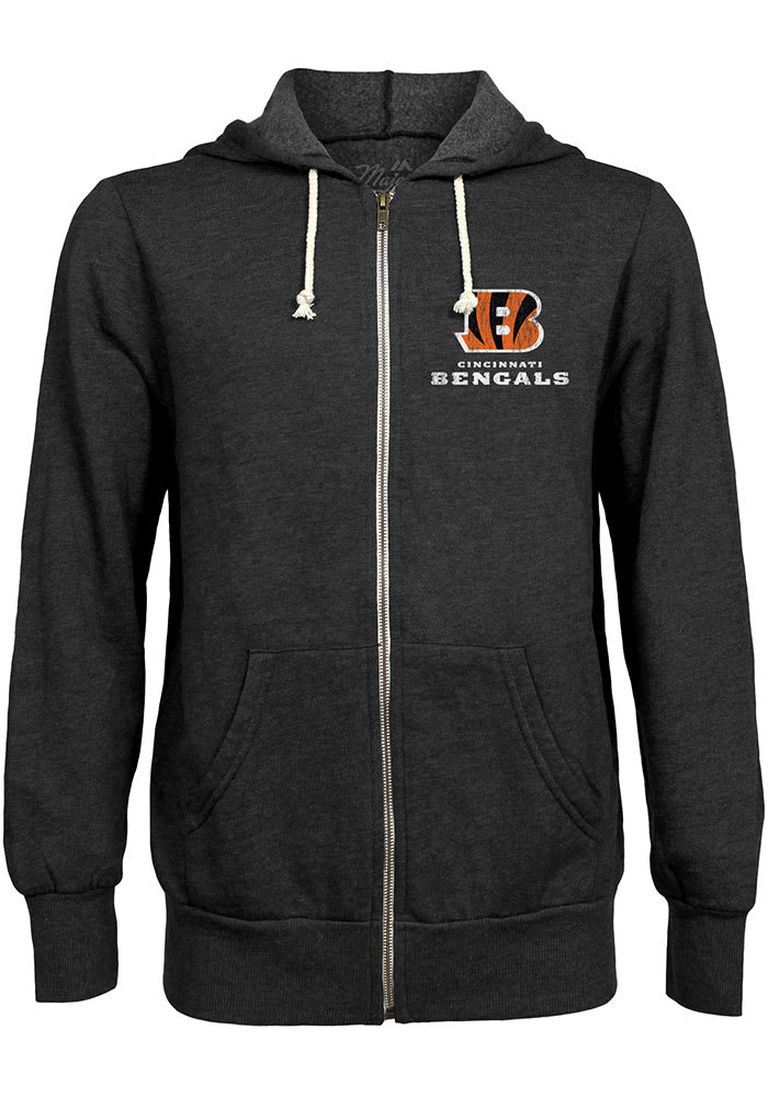 Cincinnati Bengals Mens Black Primary Long Sleeve Zip Fashion