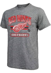 Detroit Red Wings Grey Chunky Century Short Sleeve Fashion T Shirt